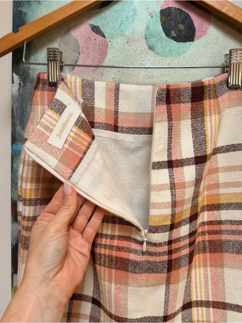 Zimmermann Matchmaker Linen Plaid Skirt and Crop Top Set sz XS NWOT - Picture 13 of 16